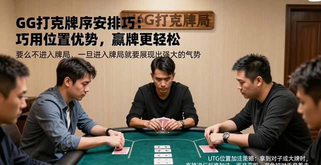 GG扑克牌序安排技巧：巧用位置优势，赢牌更轻松