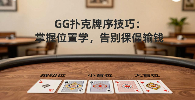 GG扑克牌序技巧：掌握位置学，告别德州输钱
