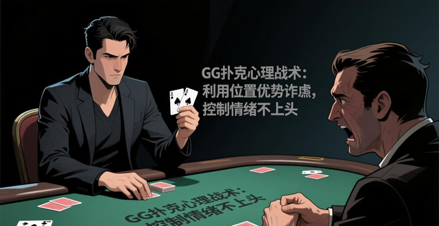 GG扑克心理战术：利用位置优势诈唬，控制情绪不上头