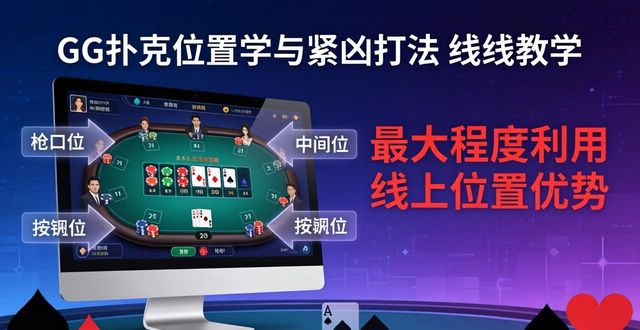 GG扑克位置学与紧凶打法 新手线上实战核心技巧