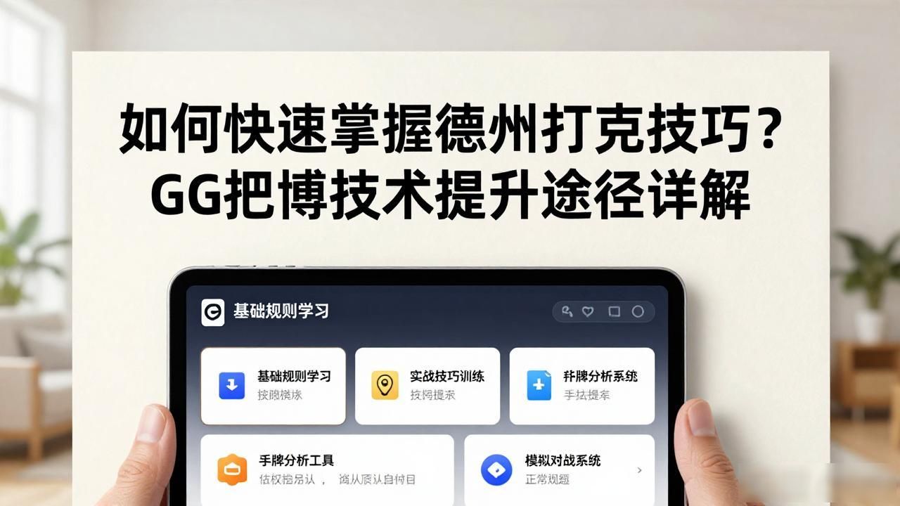 如何快速掌握德州扑克技巧？GG扑克技术提升途径详解
