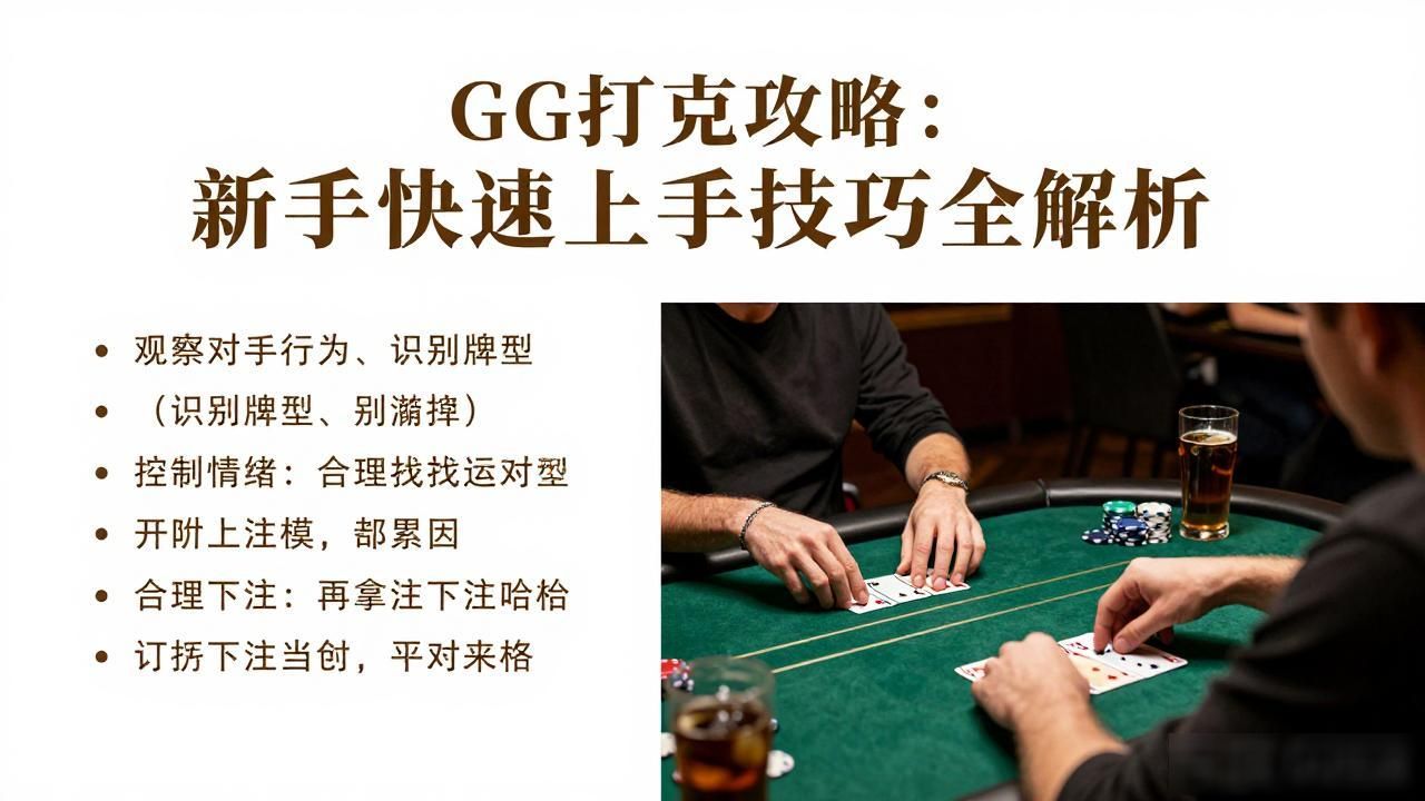 GG扑克攻略：新手快速上手技巧全解析