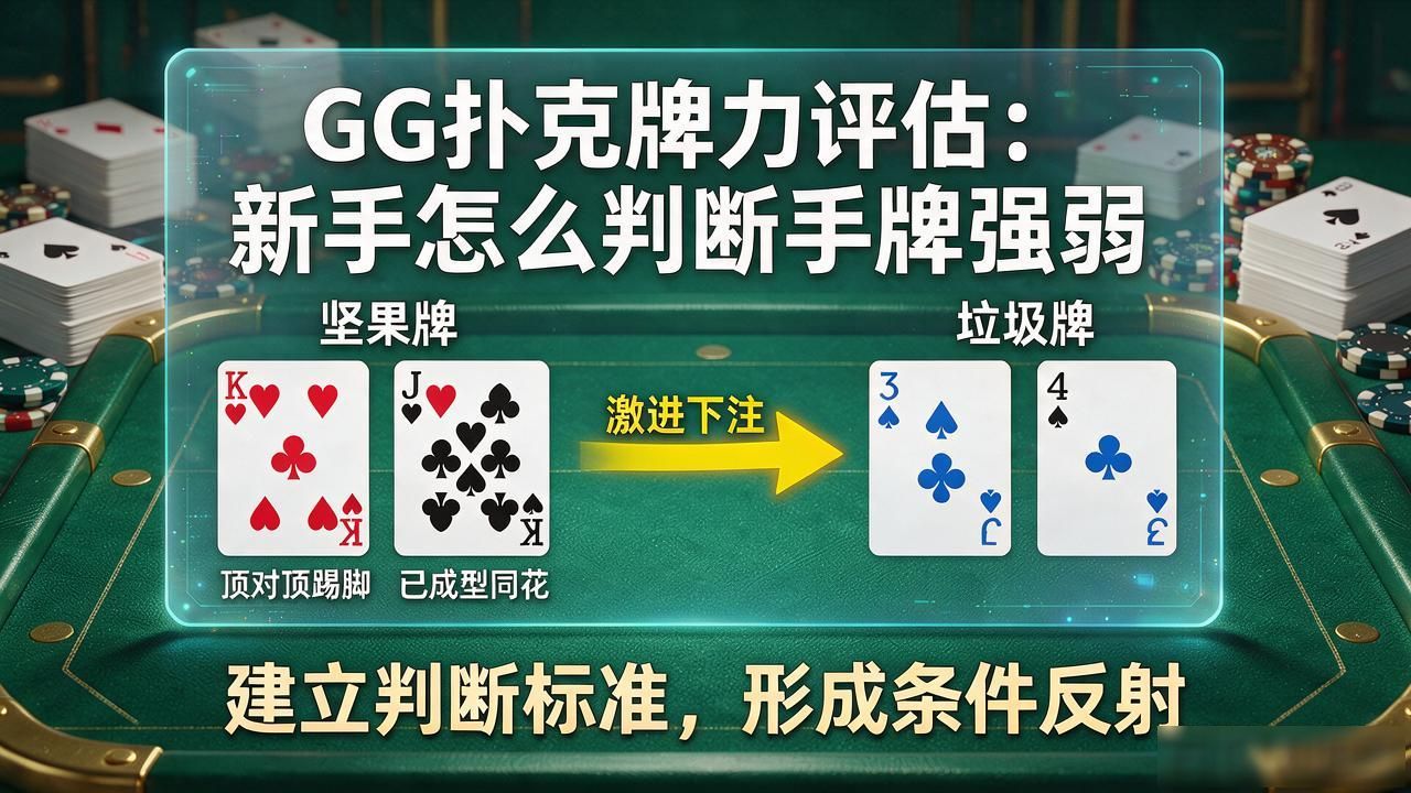 GG扑克牌力评估：新手怎么判断手牌强弱
